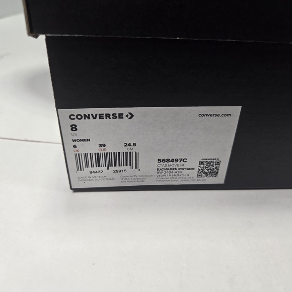 Converse Chuck Taylor All-Star Move High-Top Platform Black White Sneaker Size 8 - Picture 11 of 11